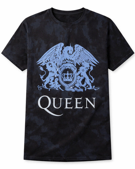 T-shirt Queen "Blue Crest" Dip Dye Black