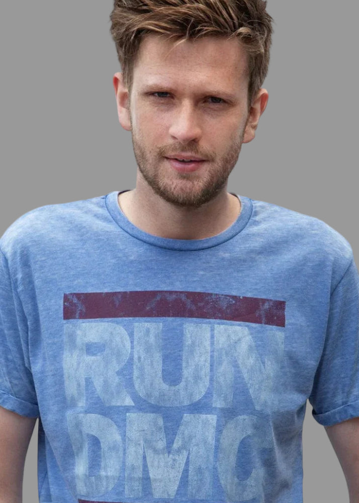 T-shirt Run DMC "Burned out Logo Blue