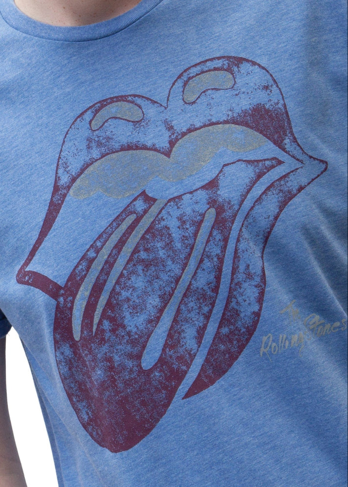 T-shirt The Rolling Stones "Burned Out Tongue" Blue