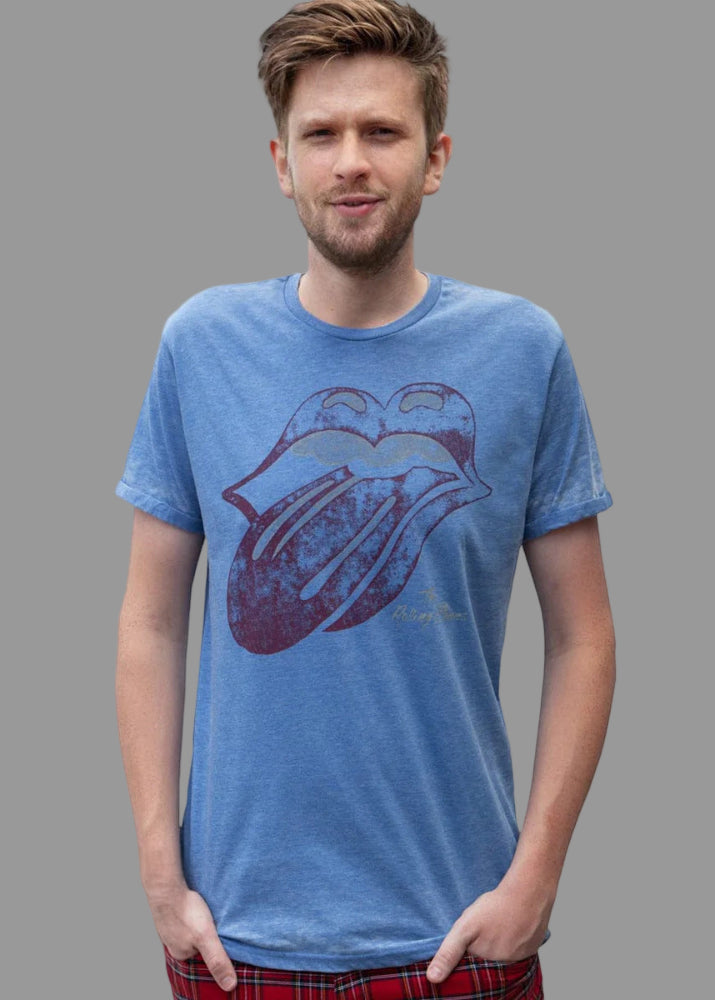 T-shirt The Rolling Stones "Burned Out Tongue" Blue