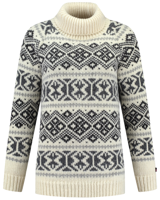 Womens Icelandic jumper with roll neck of 100% wool