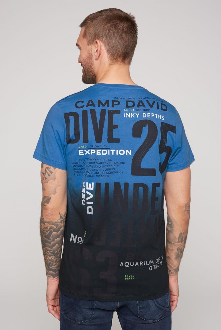 Camp David Cool Dip-Dye CAMP DAVID T-Shirt with Diving-Inspired Print
