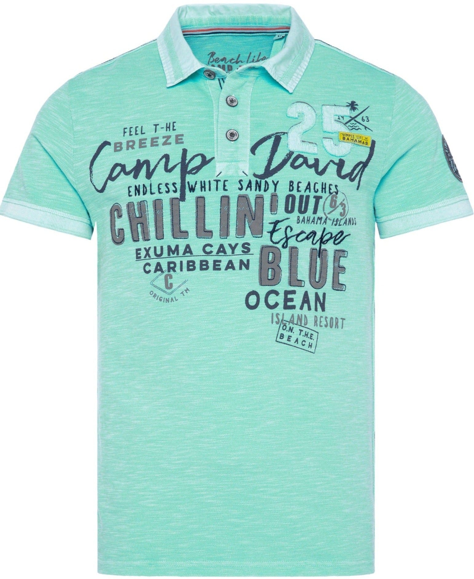 Beach Mint Fashion Camp - sleeves, Poloshirt David short Stateshop Life, Cool