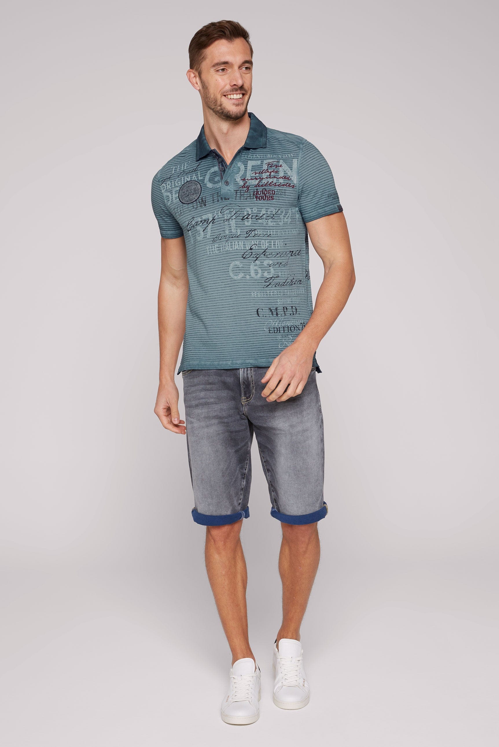 Camp David Poloshirt, short sleeves, blue steel Fashion Stateshop 