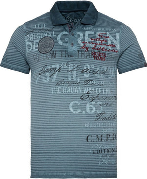 Camp David Poloshirt, short sleeves, steel blue