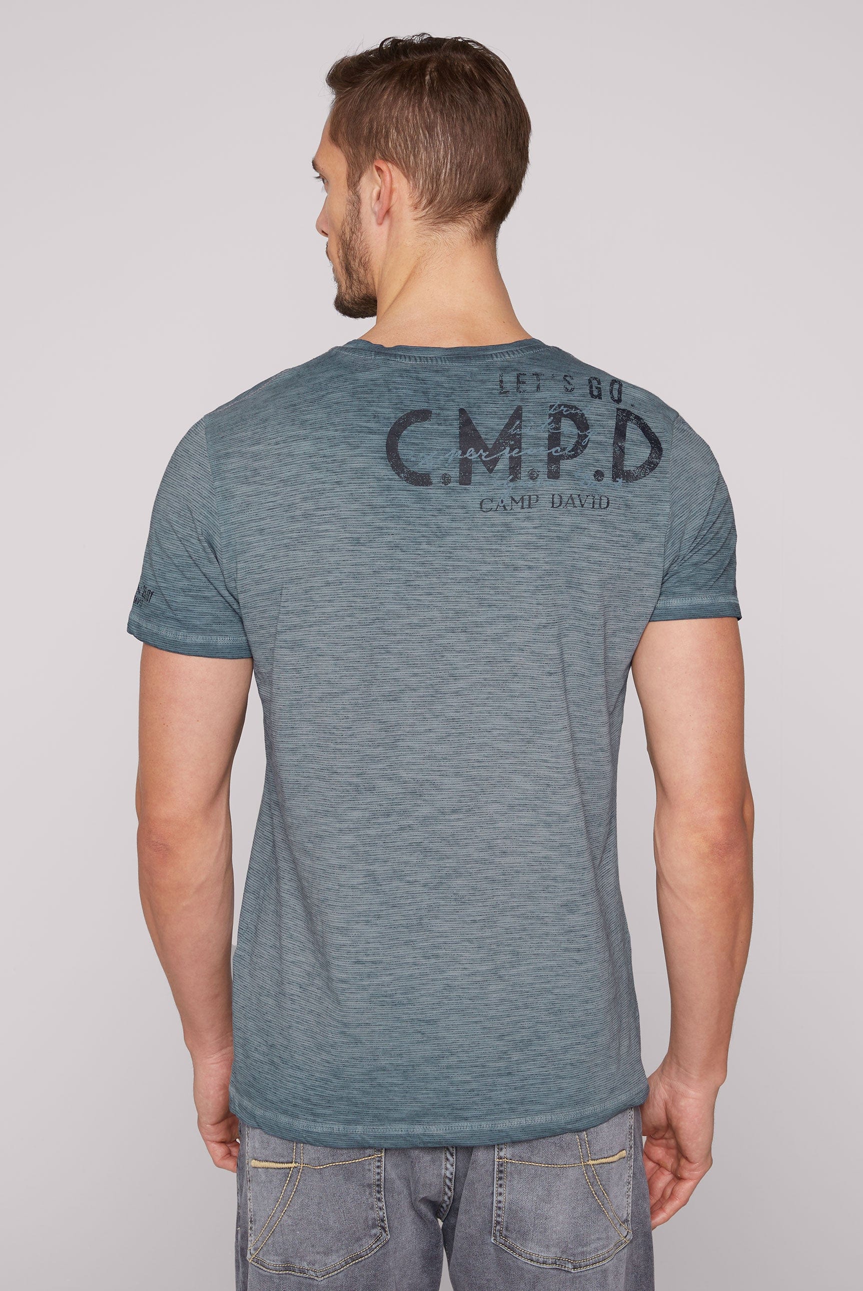 Camp David T-Shirt, v-neck Chique Terre, darkblue - Stateshop Fashion