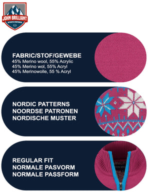 John Brillant Norwegian Womens Pullover Fargerik, pink