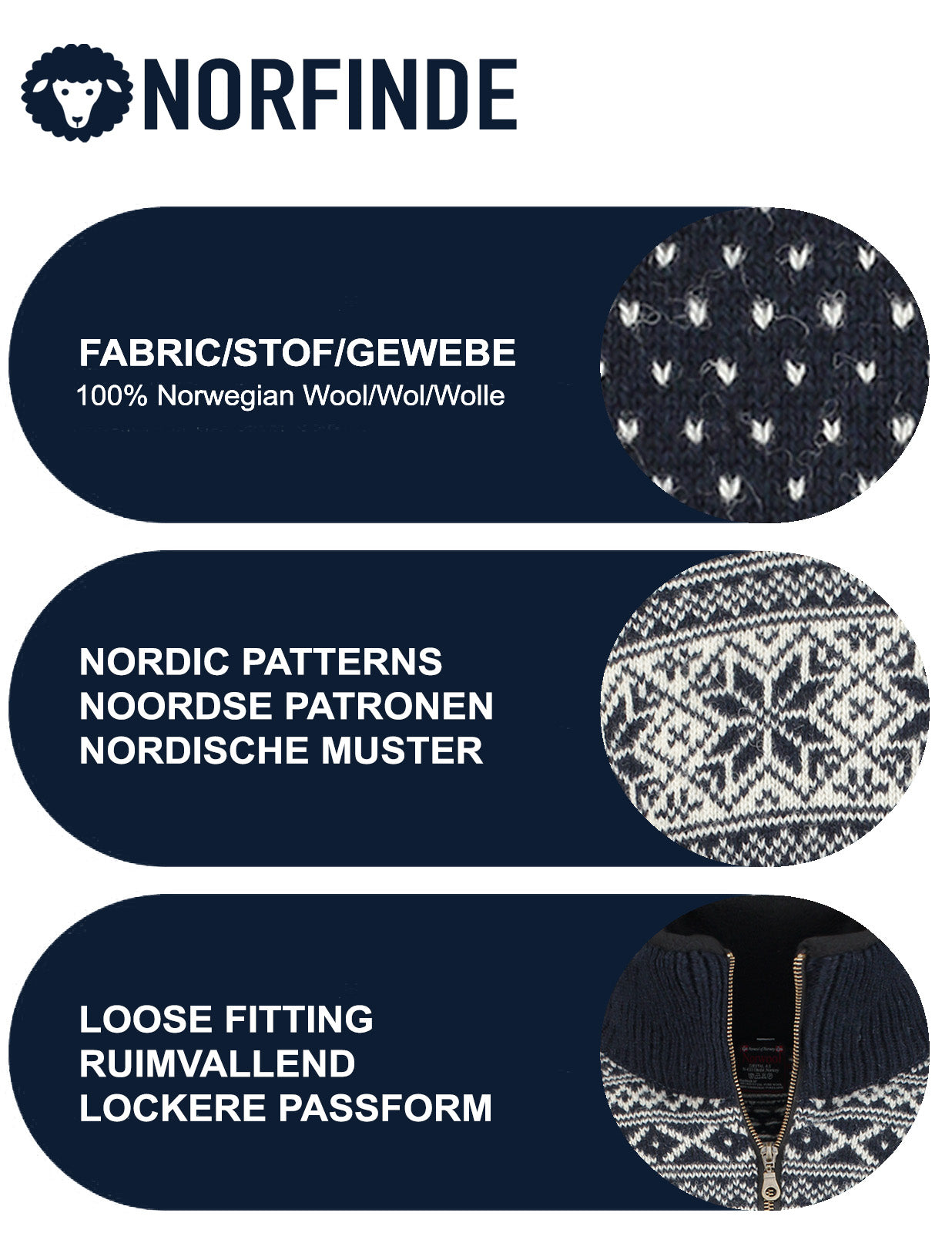 Cardigan made of 100% pure new Norwegian wool, darkblue
