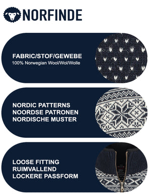 Strickjacke aus 100% reiner norwegischer Schurwolle, dunkelblau