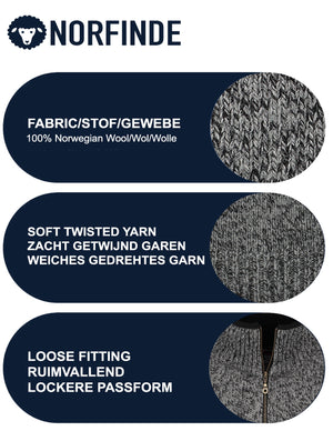 Norweger-Pullover mit Reißverschluss aus 100 % reiner Schurwolle
