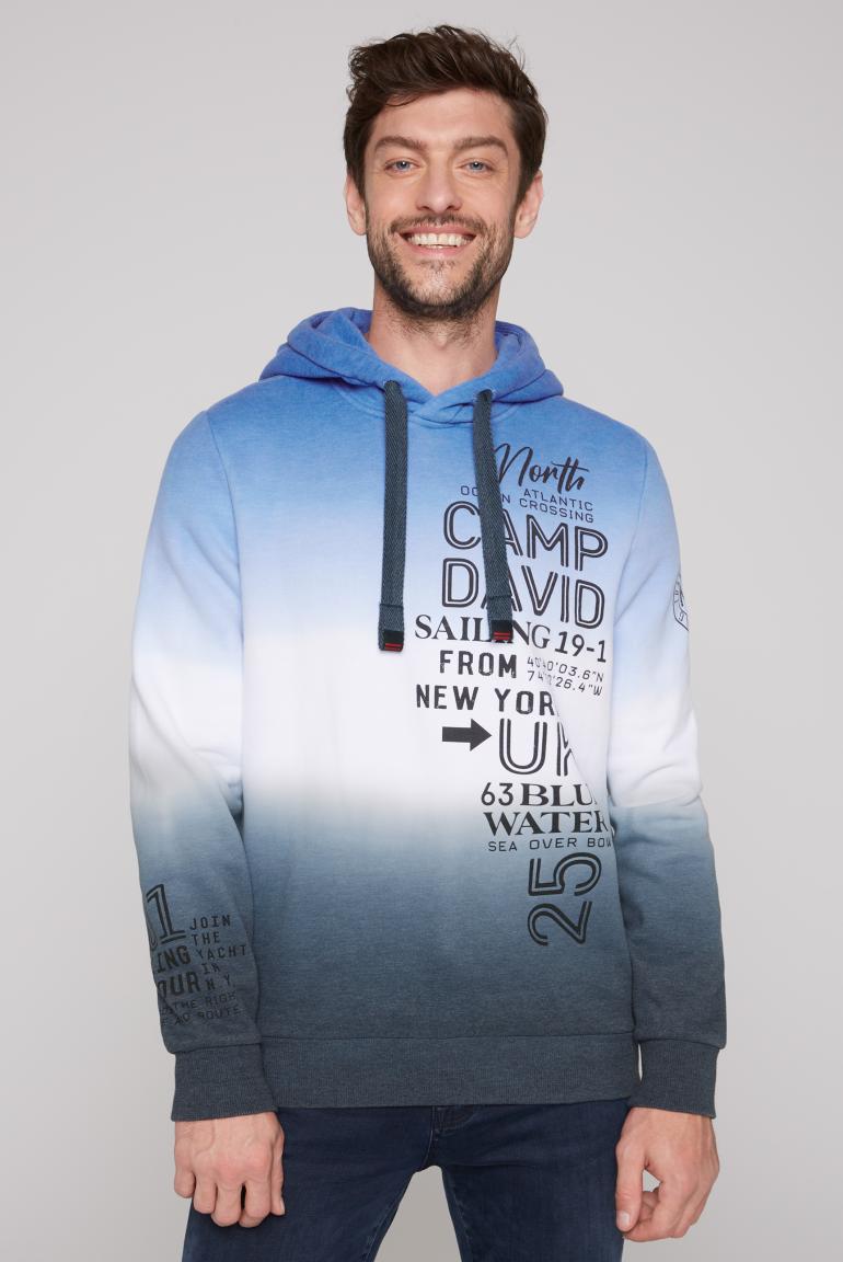 CAMP DAVID Hooded Sweatshirt met Kleurovergang en Maritiem Logo - Zachte Comfort in Stijl