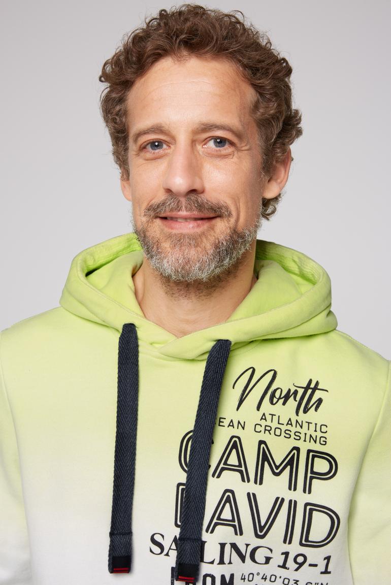 CAMP DAVID Hooded Sweatshirt met Kleurovergang en Maritiem Logo - Zachte Comfort in Stijl