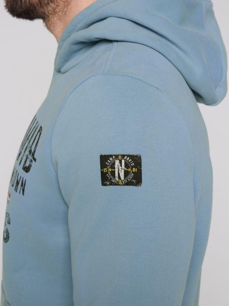 CAMP DAVID New Blue Embroidered Sweat Mix Hoodie – Your Stylish Outdoor Essential
