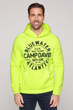 Hooded Sweatshirt met Puff Prints en Tonal Details in Lime