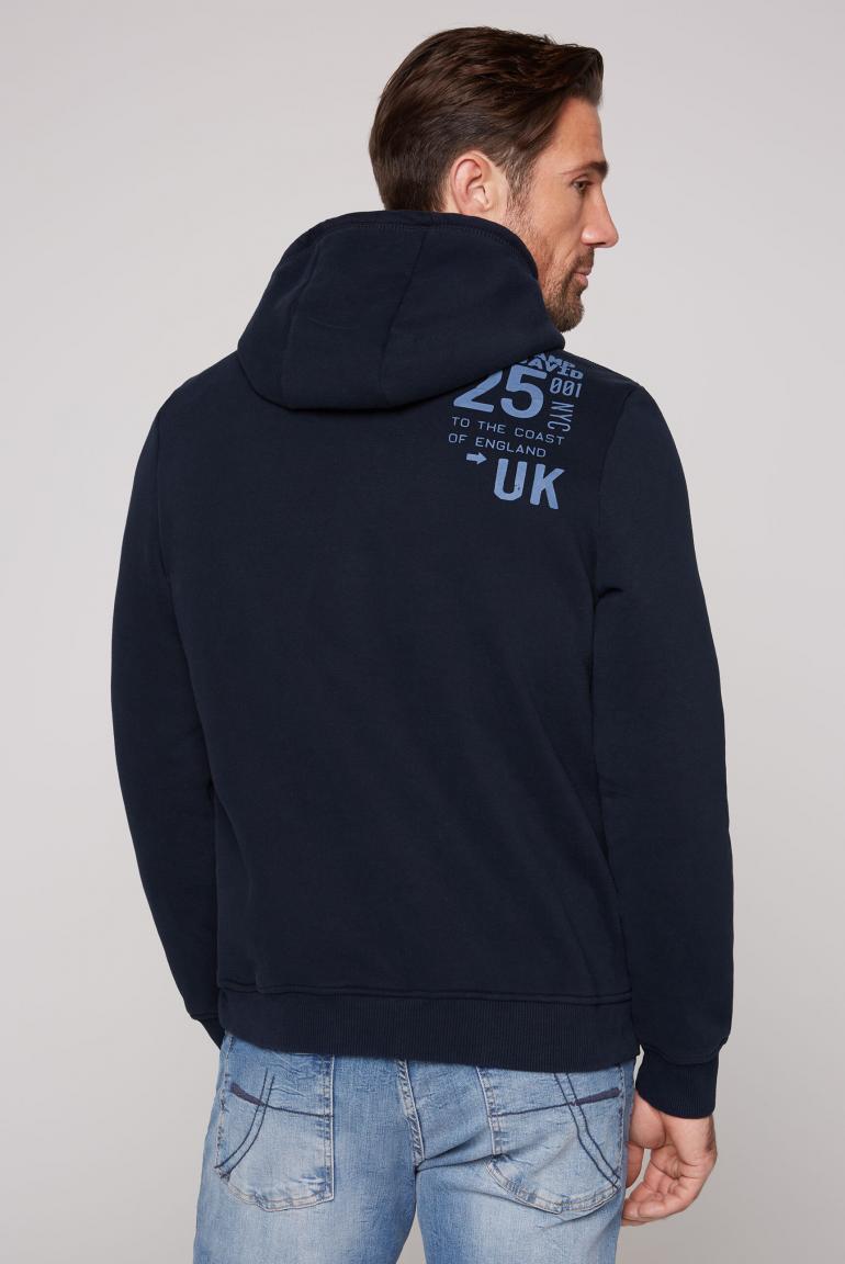 Hooded Sweatshirt met Puff Prints en Tonal Details in Donkerblauw