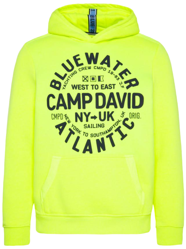 Hooded Sweatshirt met Puff Prints en Tonal Details in Lime