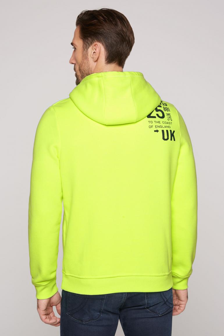 Hooded Sweatshirt with Eye-Catching Puff Prints and Tonal Details, Lime