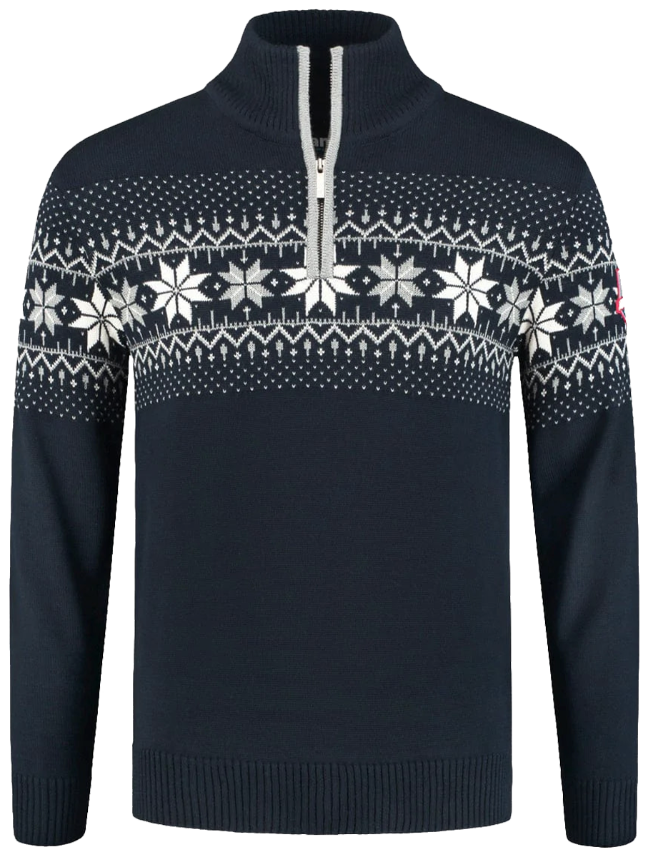 John Brillant Norwegian Mens Pullover Merino, darkblue