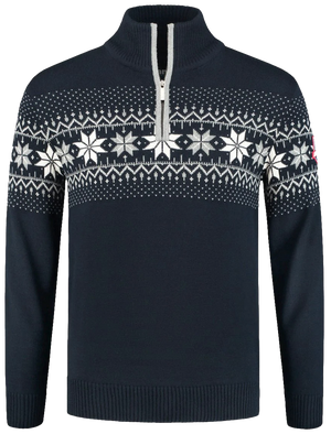 John Brillant Norwegian Mens Pullover Merino, darkblue