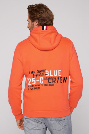 Sweatshirt met capuchon en logo-artworks in oranje