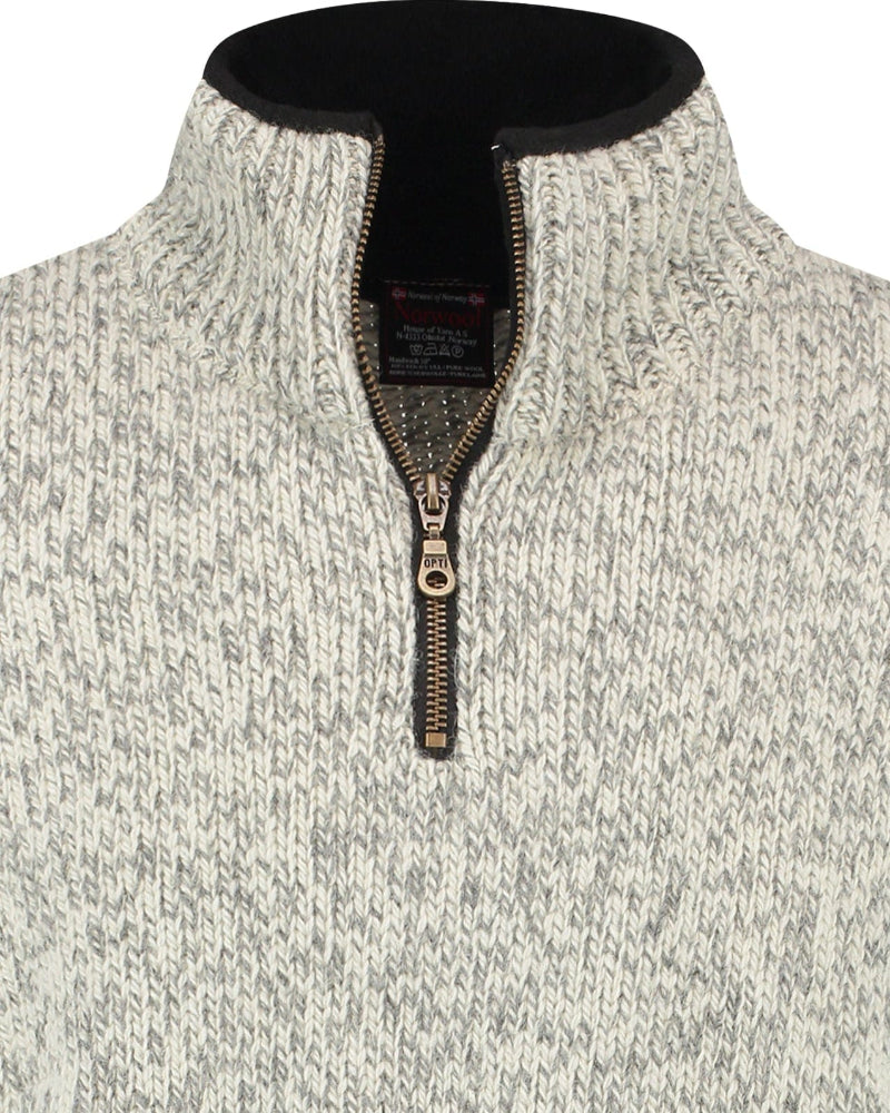 Norfinde Norwegian zip-up sweater in 100% pure new wool