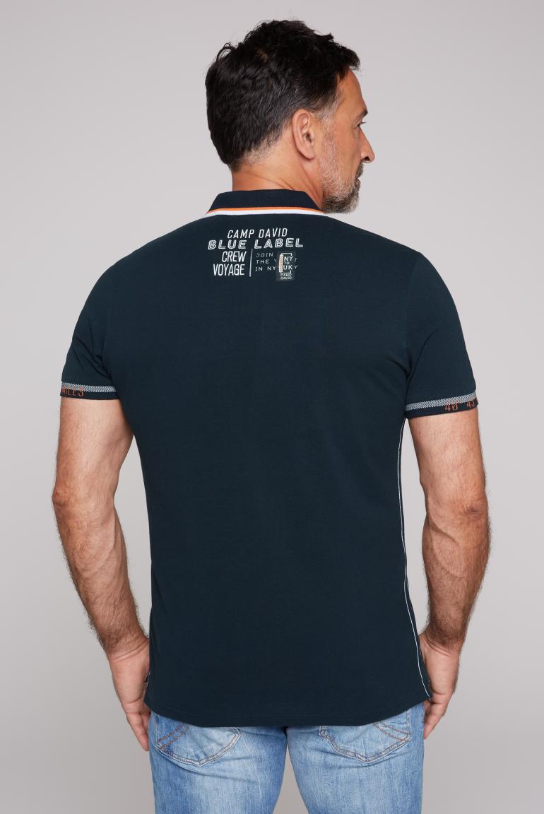 CAMP DAVID Sophisticated Polo Shirt with Expressive Details - Navy -  Stateshop Fashion