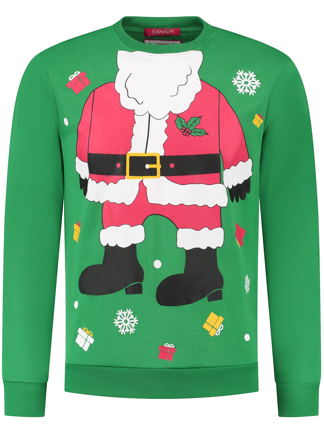Santa's vermomming groene kersttrui
