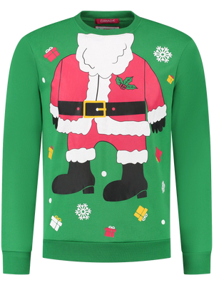 Pull de Noël vert Santa's Disguise