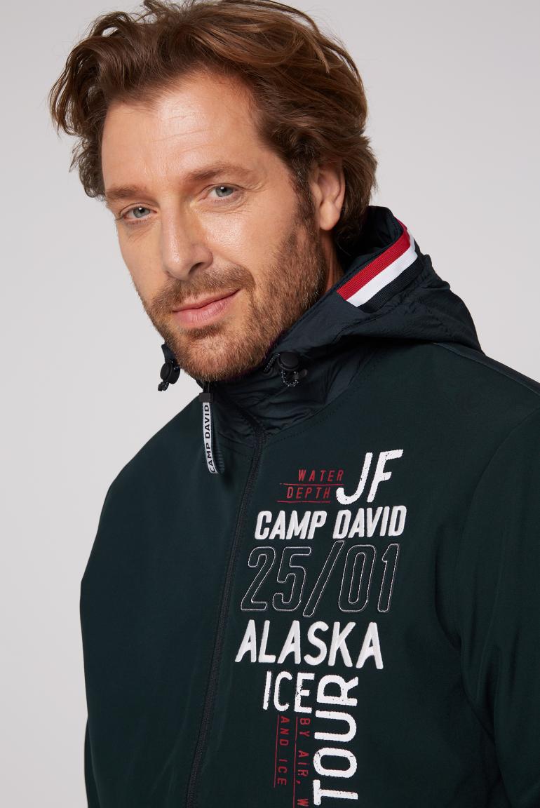 Camp David Softshell Jacket in Material Mix with Striking Artworks, Frozen  Navy - Stateshop Fashion