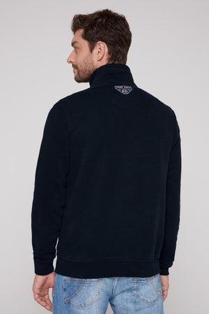 Troyer-Sweatshirt mit Bändern und Kunstwerken in Frozen Navy