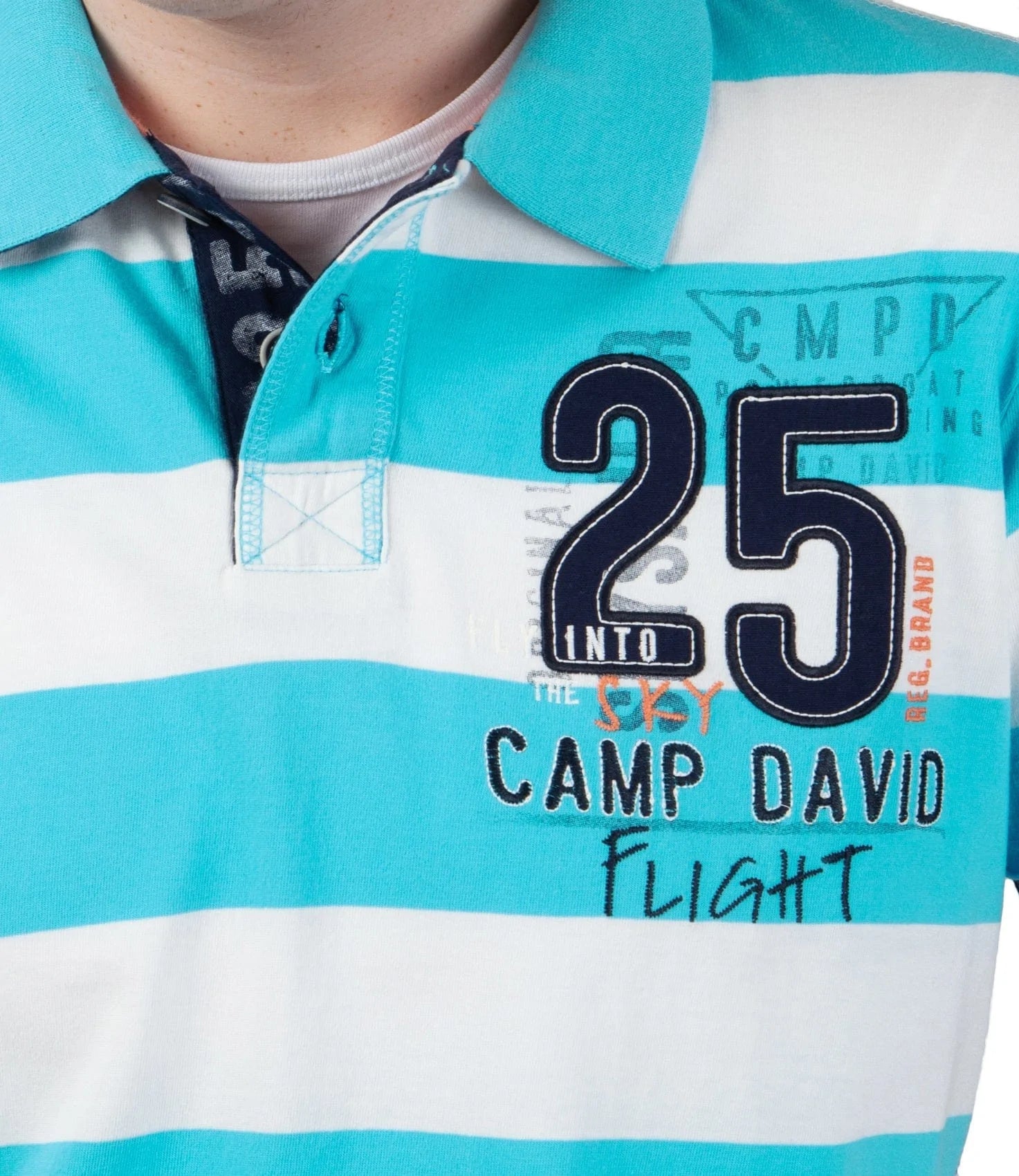 Camp David Poloshirt striped, blue from the Sky Flight