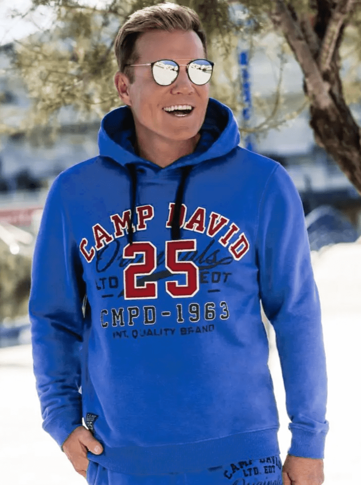 Camp David Retro hooded Stateshop blue sweatshirt, Fashion 