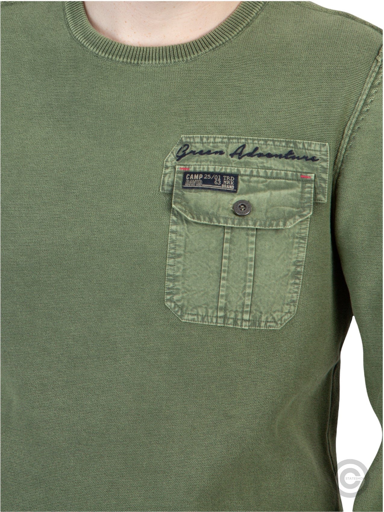 Camp DavidRound-neck sweater with print on the back, green