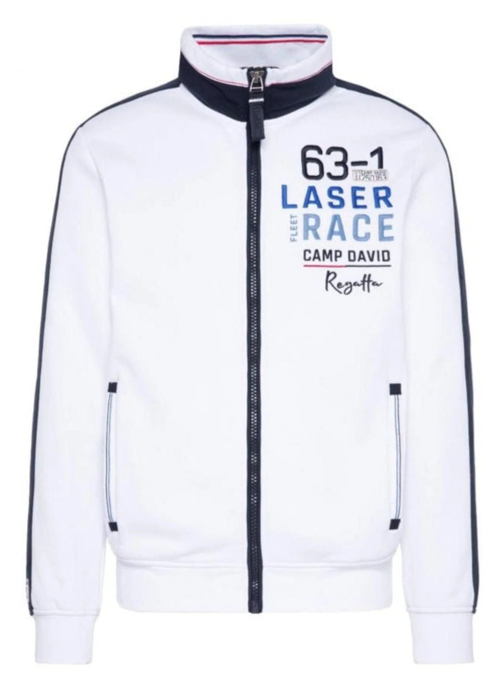 Camp David Sweat jacket with artwork on the back, white