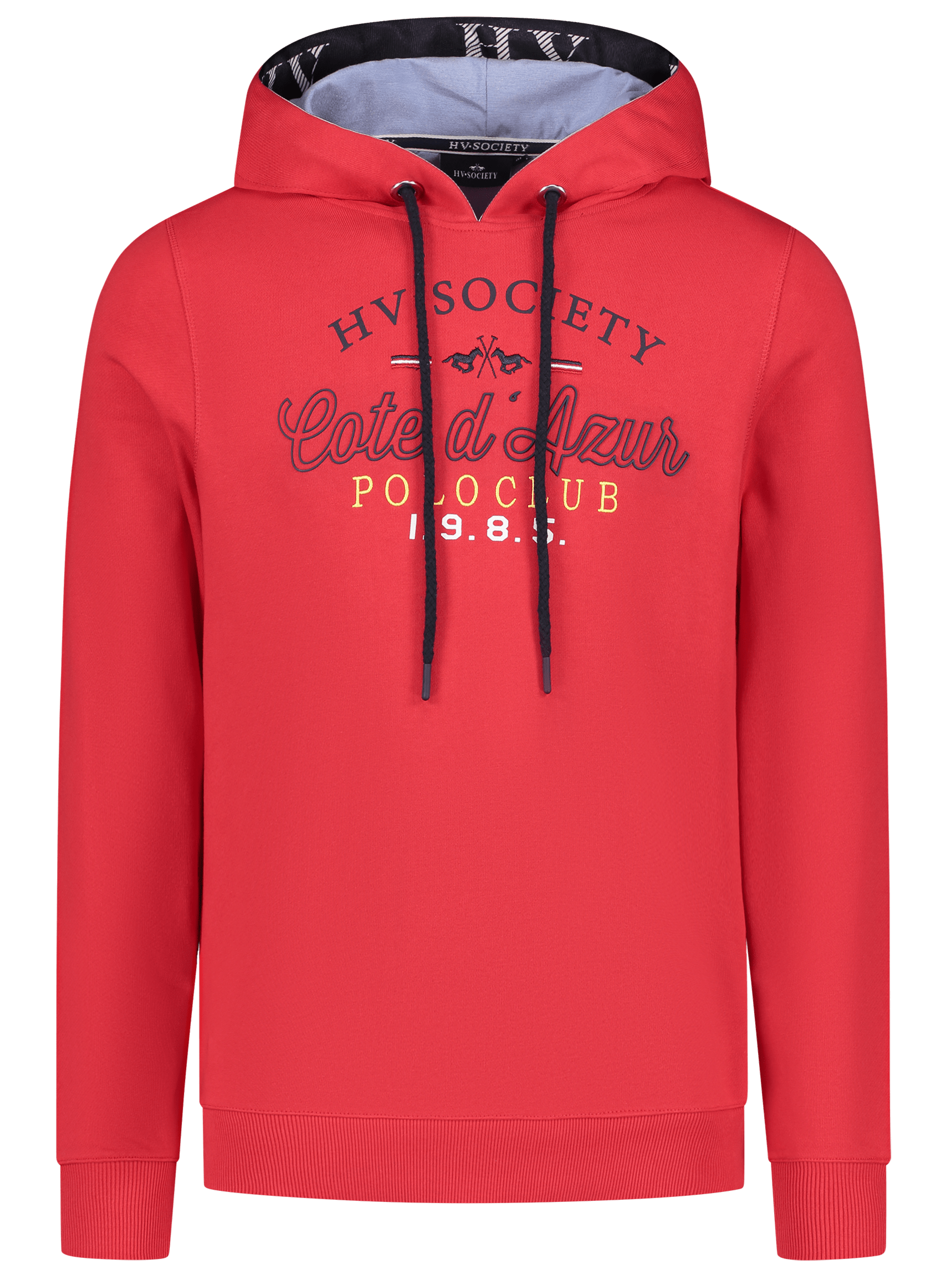 HV PoloHoodie sweatshirt with hood "Cote d'Azur", red