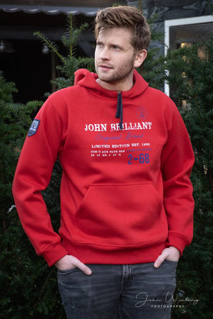 John BrillantHoodie sweatshirt with nautical print, Red