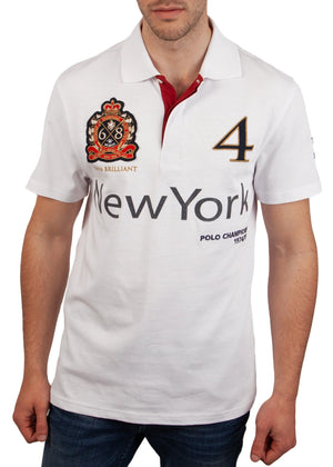 John Brillant Polo Shirt New York, white