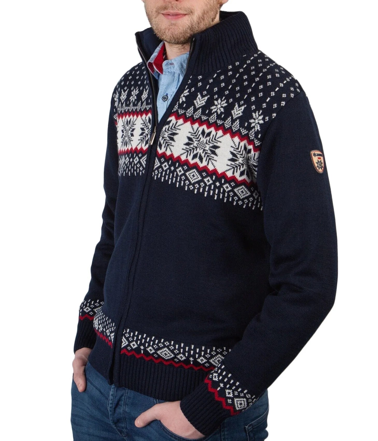 Kama Knitted cardigan Windstopper®, darkblue