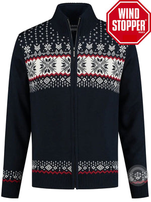 Kama Knitted cardigan Windstopper®, darkblue