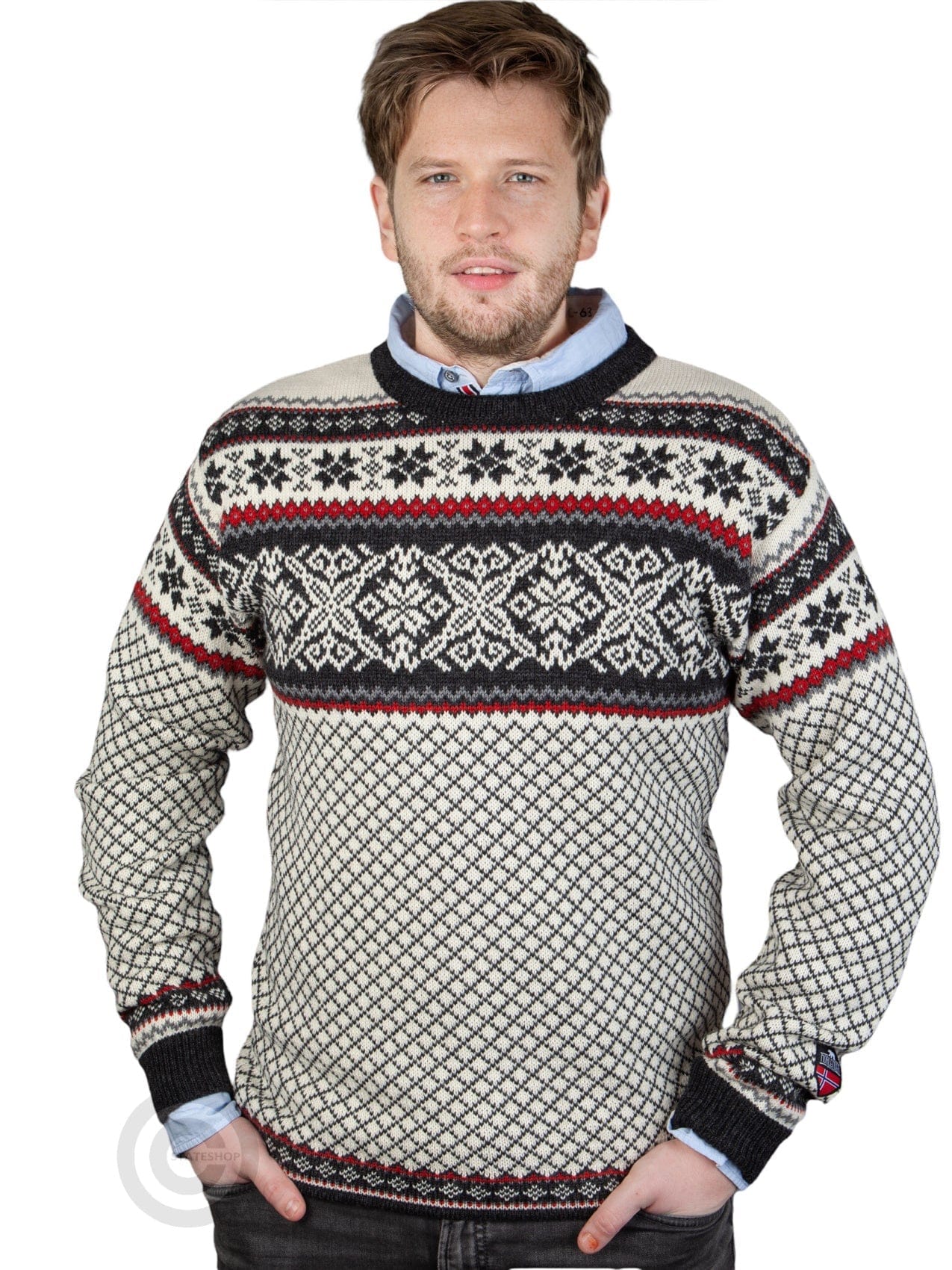 NorfindeNordic crew neck Sweater, off-White