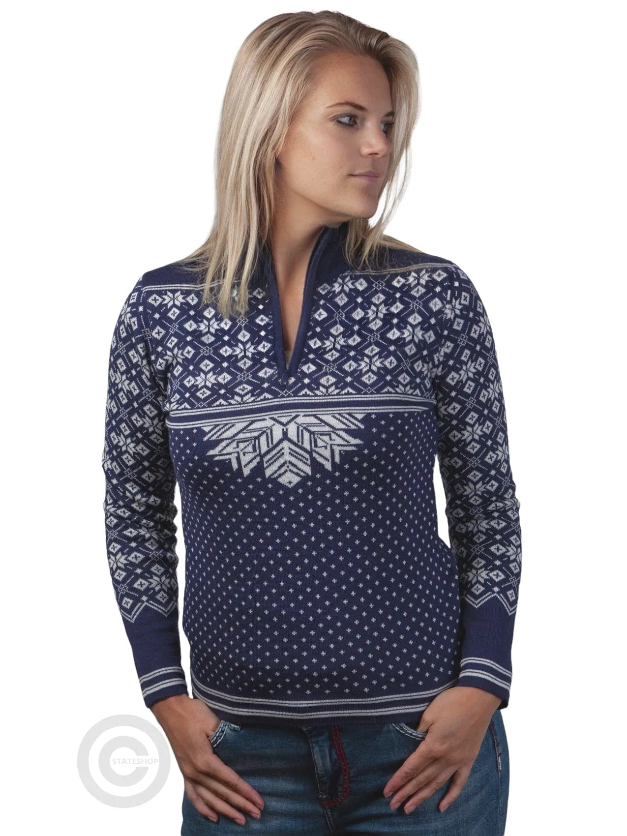 NorfindeNordic merino women sweater, blue