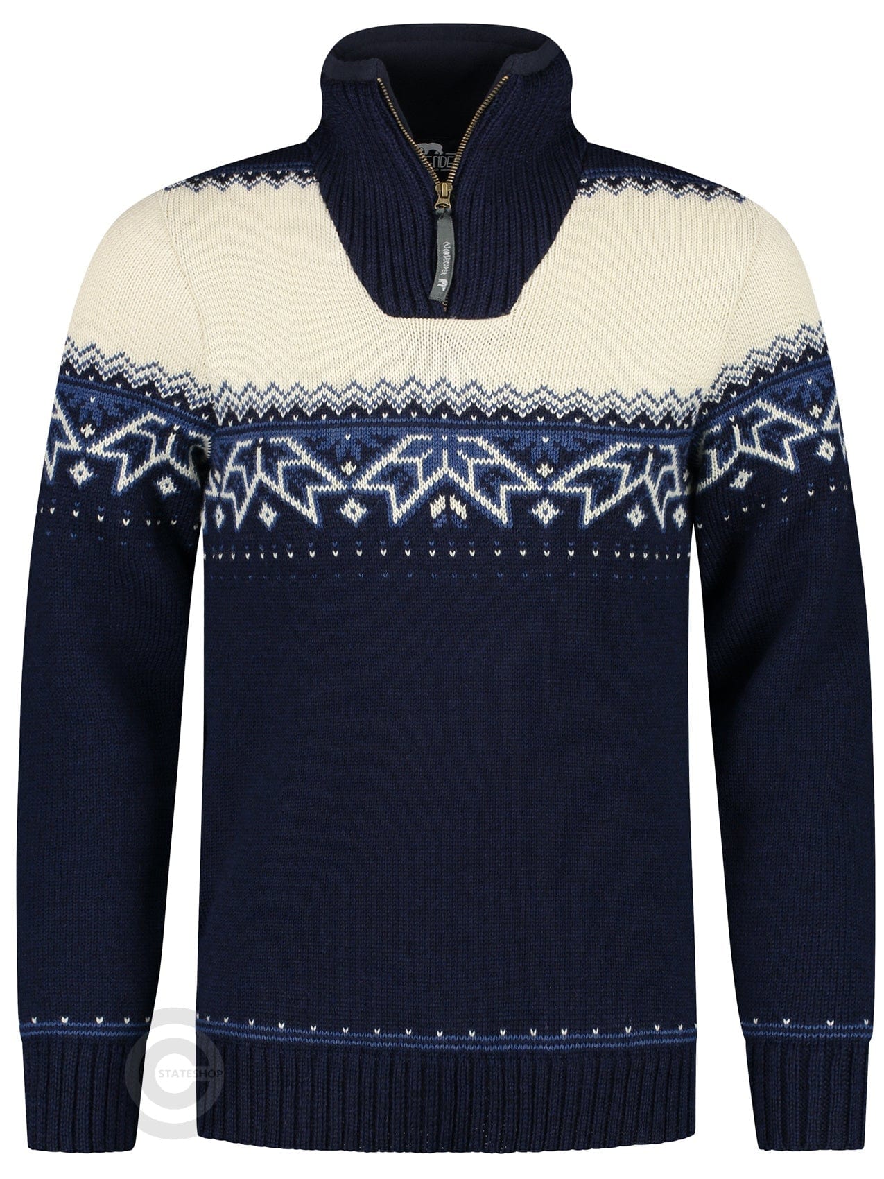 NorfindeNordic sweater with traditional star pattern, darkblue