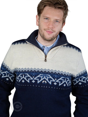 NorfindeNordic sweater with traditional star pattern, darkblue