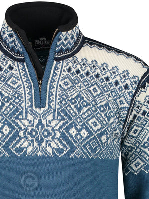 NorfindeNordic zip sweater, Traditional Blue