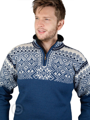 NorfindeNordic zip sweater, Traditional Blue