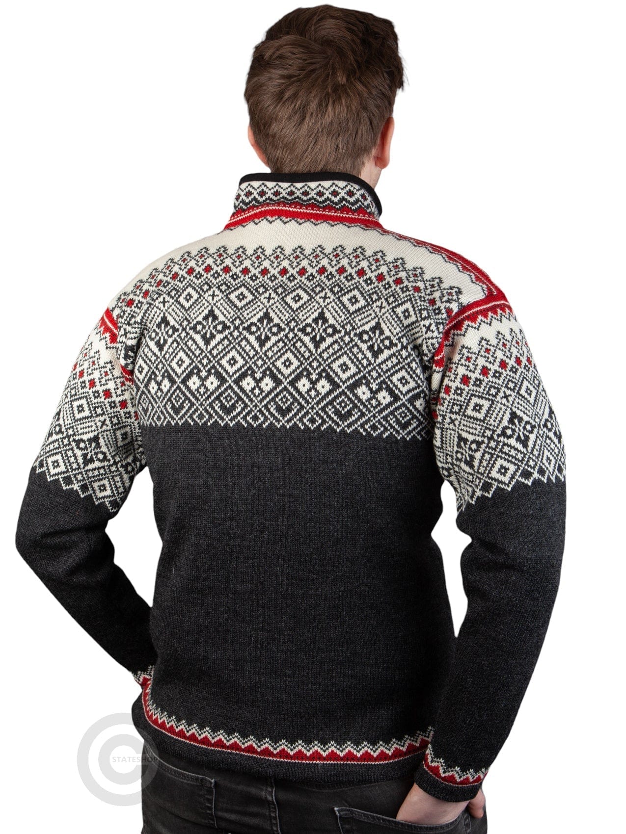 NorfindeNordic zip sweater, Traditional Charcoal