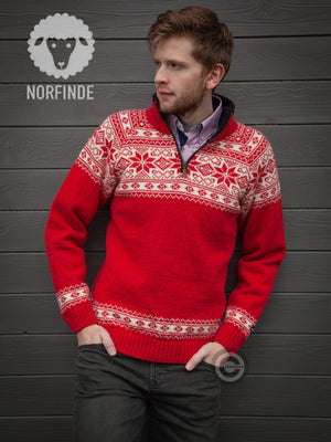 Norfinde Norwegian sweater in Setesdals design made of 100% pure wool