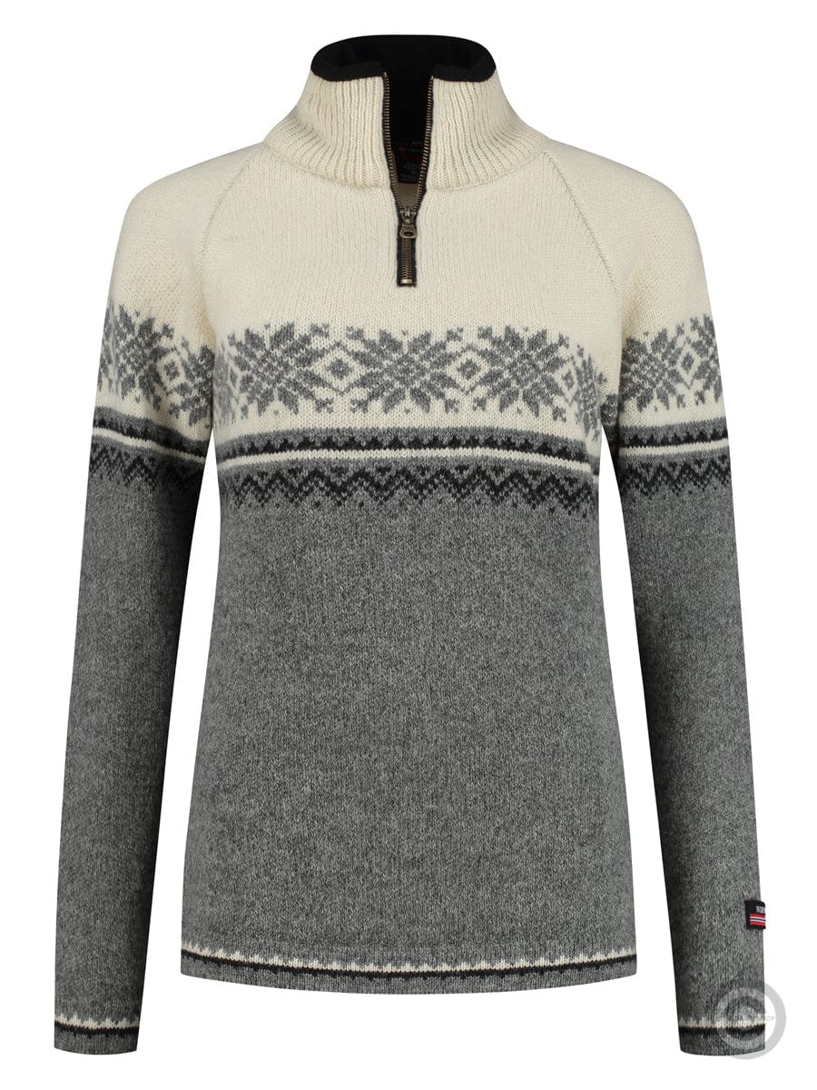 NorfindeNorwegian women's sweater in Setesdals design, grey