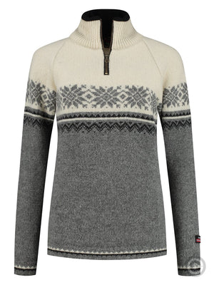 NorfindeNorwegian women's sweater in Setesdals design, grey