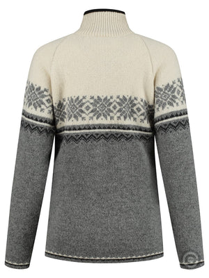 NorfindeNorwegian women's sweater in Setesdals design, grey